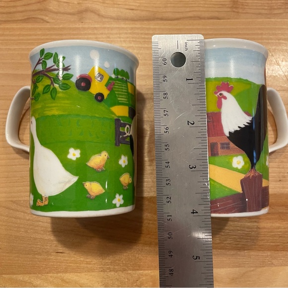 Countryside Rooster and Cow Mug Set - Picture 3 of 6